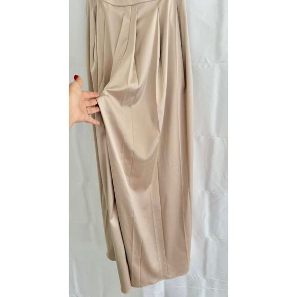 AKIRA Hansel Mocha Satin Palazzo Pant Women's sz. S - Picture 8 of 10